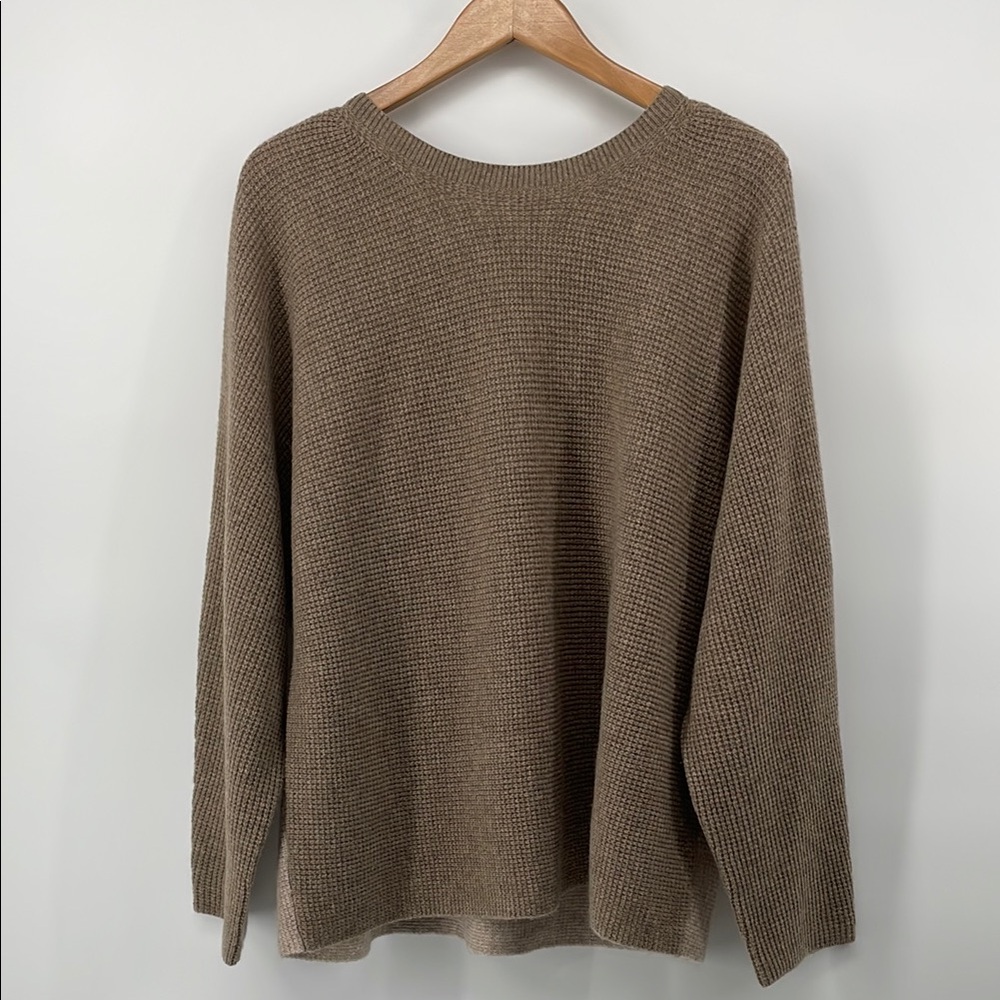 Calme Colorblock Waffle Knit Cashmere Pullover XL A18